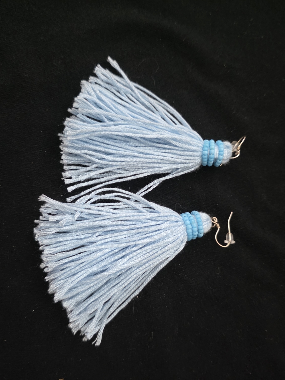 Light Blue Tassel Drop Earrings - Women Jewelry
